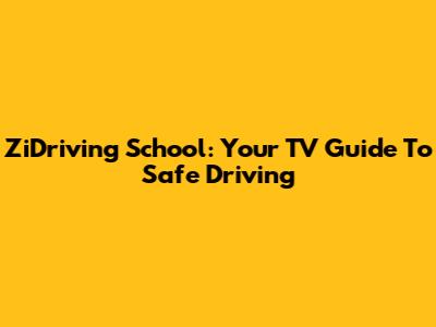 ZiDriving School: Your TV Guide To Safe Driving